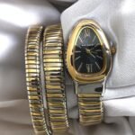 BVL SERPENTINE - Two Tone - Gold STRAP SPIRAL - Black Dial