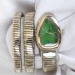 BVL SERPENTINE - Two Tone - Gold STRAP SPIRAL - Green Dial